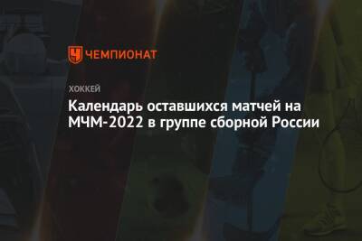 Календарь оставшихся матчей на МЧМ-2022 в группе сборной России - championat.com - Россия - США - Швейцария - Швеция - Канада - Словакия