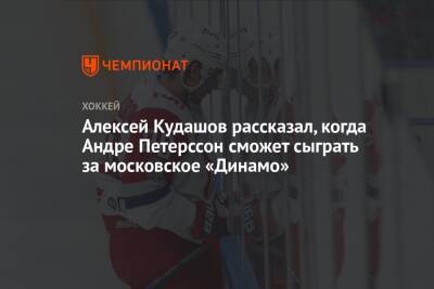 Алексей Кудашов - Андре Петерссон - Алексей Кудашов рассказал, когда Андре Петерссон сможет сыграть за московское «Динамо» - championat.com - Москва - Швеция