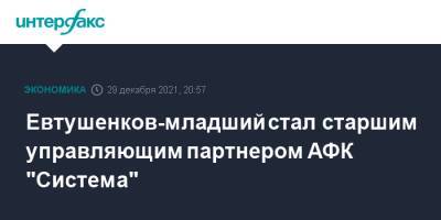 Владимир Евтушенков - Евтушенков-младший стал старшим управляющим партнером АФК "Система" - interfax.ru - Москва