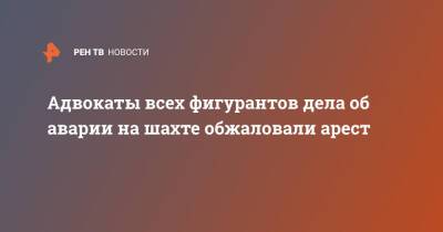 Адвокаты всех фигурантов дела об аварии на шахте обжаловали арест - ren.tv - Кемеровская обл.