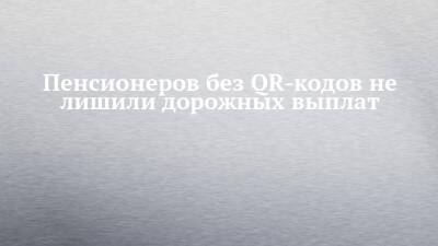 Пенсионеров без QR-кодов не лишили дорожных выплат - chelny-izvest.ru