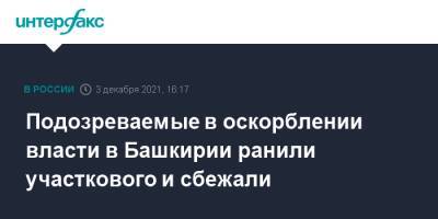 Подозреваемые в оскорблении власти в Башкирии ранили участкового и сбежали - interfax.ru - Москва - Башкирия