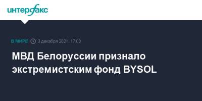 МВД Белоруссии признало экстремистским фонд BYSOL - interfax.ru - Москва - Белоруссия - Минск