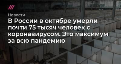В России в октябре умерли почти 75 тысяч человек с коронавирусом. Это максимум за всю пандемию - tvrain.ru - Россия