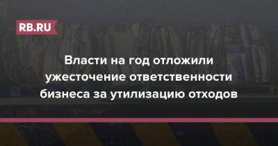 Власти на год отложили ужесточение ответственности бизнеса за утилизацию отходов - rb.ru - Россия - Экология