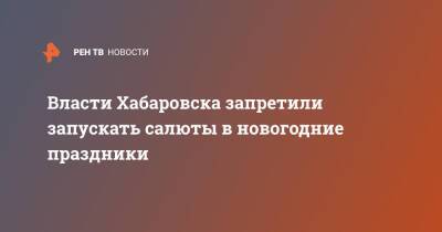 Власти Хабаровска запретили запускать салюты в новогодние праздники - ren.tv - Хабаровск - Хабаровск