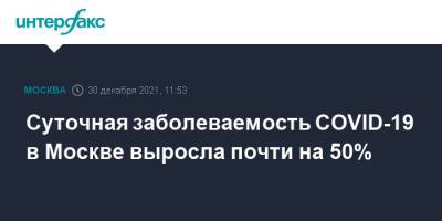 Суточная заболеваемость COVID-19 в Москве выросла почти на 50% - interfax.ru - Москва - Москва