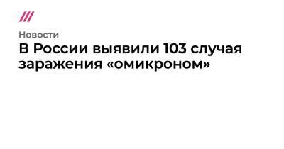 Михаил Мурашко - В России выявили 103 случая заражения «омикроном» - tvrain.ru - Россия - Гонконг - Юар