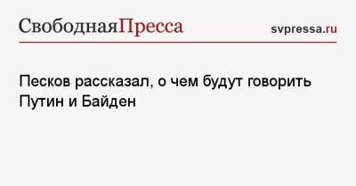 Владимир Путин - Дмитрий Песков - Джо Байден - Песков рассказал, о чем будут говорить Путин и Байден - svpressa.ru - Россия - США