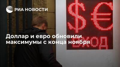 Елен Лыков - Доллар и евро обновили максимумы с 30 ноября - ria.ru - Москва - Россия