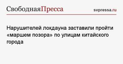 Нарушителей локдауна заставили пройти «маршем позора» по улицам китайского города - svpressa.ru - Россия - Китай - США