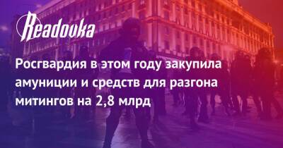 Росгвардия в этом году закупила амуниции и средств для разгона митингов на 2,8 млрд - readovka.news