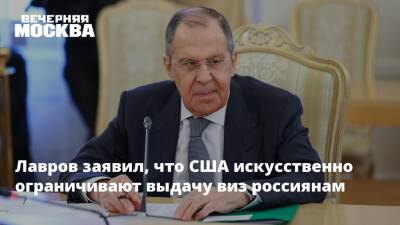 Лавров заявил, что США искусственно ограничивают выдачу виз россиянам - vm.ru - Россия - США - Визы