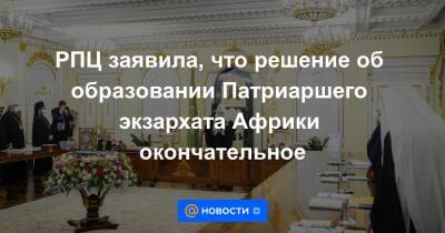 РПЦ заявила, что решение об образовании Патриаршего экзархата Африки окончательное - news.mail.ru - г. Александрия