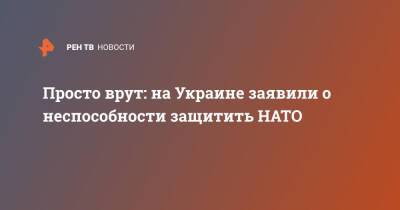 Олег Стариков - Просто врут: на Украине заявили о неспособности защитить НАТО - ren.tv - Россия - Украина