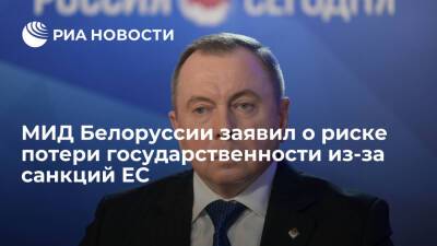 Владимир Макей - Глава МИД Макей: Белоруссия может потерять государственность, если санкции ЕС продолжатся - ria.ru - Белоруссия - Минск