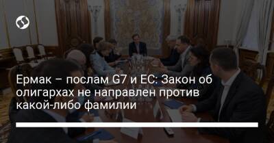 Андрей Ермак - Ермак – послам G7 и ЕС: Закон об олигархах не направлен против какой-либо фамилии - liga.net - Украина