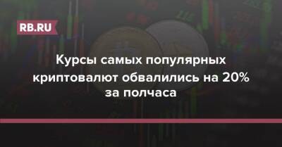 Курсы самых популярных криптовалют обвалились на 20% за полчаса - rb.ru