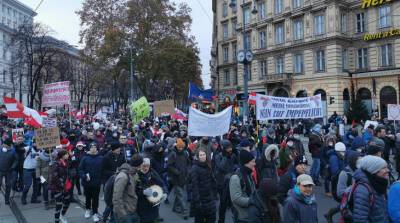 В Вене на протесты против обязательной вакцинации от ковида вышли десятки тысяч человек - belta.by - Белоруссия - Минск - Вена