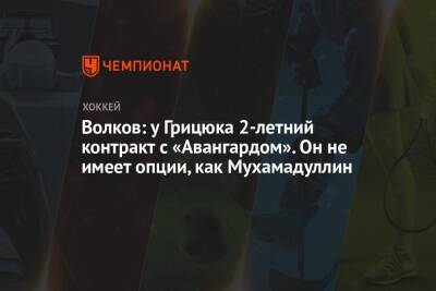 Арсений Грицюк - Шакир Мухамадуллин - Алексей Волков - Иван Мирошниченко - Волков: у Грицюка 2-летний контракт с «Авангардом». Он не имеет опции, как Мухамадуллин - championat.com - шт.Нью-Джерси