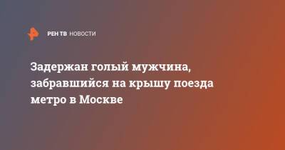 Задержан голый мужчина, забравшийся на крышу поезда метро в Москве - ren.tv - Москва