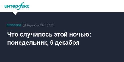 Андрей Рублев - Что случилось этой ночью: понедельник, 6 декабря - interfax.ru - Москва - Россия - Украина - Хорватия