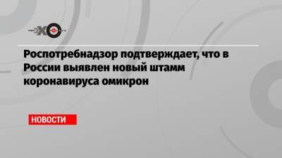 Роспотребнадзор подтверждает, что в России выявлен новый штамм коронавируса омикрон - echo.msk.ru - Россия - Екатеринбург - Юар