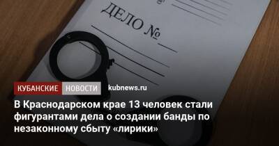 В Краснодарском крае 13 человек стали фигурантами дела о создании банды по незаконному сбыту «лирики» - kubnews.ru - Россия - Краснодарский край - Краснодар