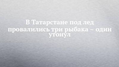 В Татарстане под лед провалились три рыбака – один утонул - chelny-izvest.ru - респ. Татарстан