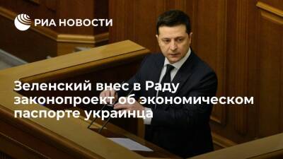 Владимир Зеленский - Давид Арахамия - Президент Украины Зеленский внес в Верховную раду законопроект об экономическом паспорте - ria.ru - Украина - Киев