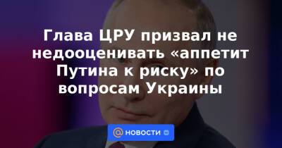 Уильям Бернс - Глава ЦРУ призвал не недооценивать «аппетит Путина к риску» по вопросам Украины - news.mail.ru - Москва - Россия - Украина - Вашингтон - Washington