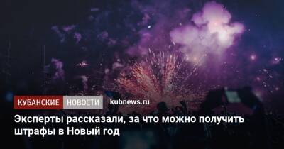 Эксперты рассказали, за что можно получить штрафы в Новый год - kubnews.ru - Россия