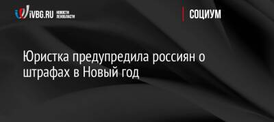 Юристка предупредила россиян о штрафах в Новый год - ivbg.ru - Россия - Украина - Россияне