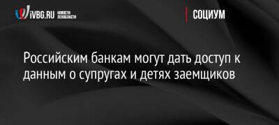 Российским банкам могут дать доступ к данным о супругах и детях заемщиков - ivbg.ru - Россия - Украина