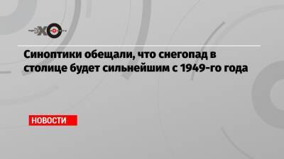 Синоптики обещали, что снегопад в столице будет сильнейшим с 1949-го года - echo.msk.ru - Москва