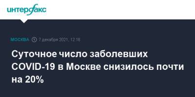 Суточное число заболевших COVID-19 в Москве снизилось почти на 20% - interfax.ru - Москва - Россия - Москва