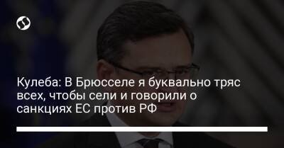 Дмитрий Кулеба - Кулеба: В Брюсселе я буквально тряс всех, чтобы сели и говорили о санкциях ЕС против РФ - liga.net - Россия - США - Украина - Вашингтон - Брюссель