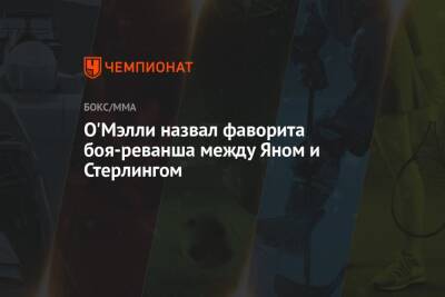 Петр Ян - Шон Омэлли - Алджэмейн Стерлинг - О'Мэлли назвал фаворита боя-реванша между Яном и Стерлингом - championat.com - Россия