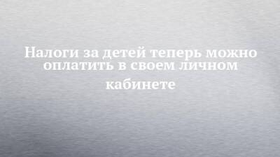 Налоги за детей теперь можно оплатить в своем личном кабинете - chelny-izvest.ru