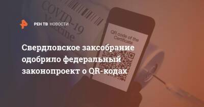 Свердловское заксобрание одобрило федеральный законопроект о QR-кодах - ren.tv - Россия - Свердловская обл.