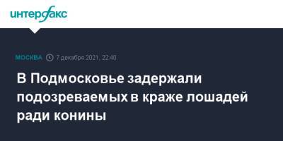 В Подмосковье задержали подозреваемых в краже лошадей ради конины - interfax.ru - Москва - Московская обл. - Московская область