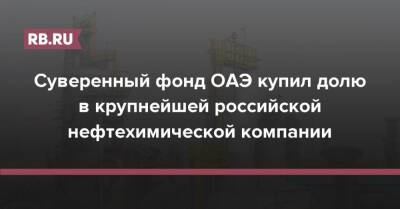Леонид Михельсон - Геннадий Тимченко - Суверенный фонд ОАЭ купил долю в крупнейшей российской нефтехимической компании - rb.ru - Россия - Эмираты - с. 2010 Года