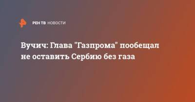 Александр Вучич - Алексей Миллер - Вучич: Глава "Газпрома" пообещал не оставить Сербию без газа - ren.tv - Санкт-Петербург - Сербия