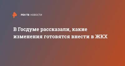 В Госдуме рассказали, какие изменения готовятся внести в ЖКХ - ren.tv