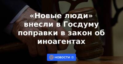 «Новые люди» внесли в Госдуму поправки в закон об иноагентах - news.mail.ru - Москва