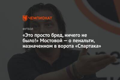 Александр Мостовой - Александр Селихов - «Это просто бред, ничего не было!» Мостовой — о пенальти, назначенном в ворота «Спартака» - championat.com - Россия