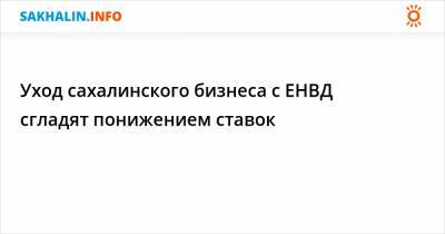 Уход сахалинского бизнеса с ЕНВД сгладят понижением ставок - sakhalin.info