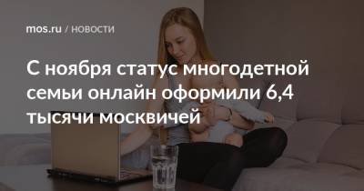 С ноября статус многодетной семьи онлайн оформили 6,4 тысячи москвичей - mos.ru - Москва