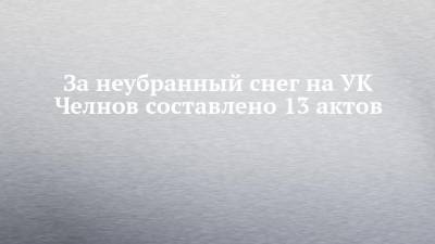 Илья Зуев - За неубранный снег на УК Челнов составлено 13 актов - chelny-izvest.ru