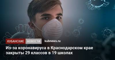 Из-за коронавируса в Краснодарском крае закрыты 29 классов в 19 школах - kubnews.ru - Сочи - Краснодарский край - Краснодар - Геленджик - район Динский